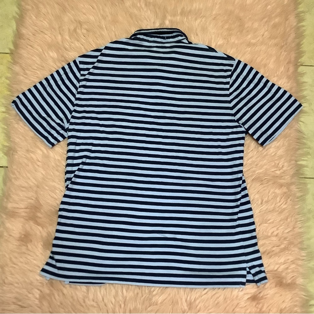 Polo Ralph Lauren Men’s medium Blue Stripe Classic Fit Short Sleeve Polo Shirt - Picture 2 of 3